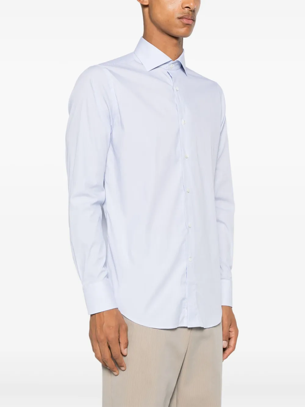 Canali Gestreept overhemd Blauw