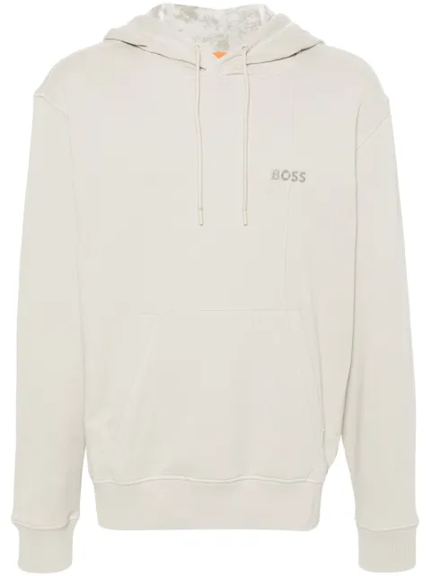 BOSS logo-embroidered hoodie