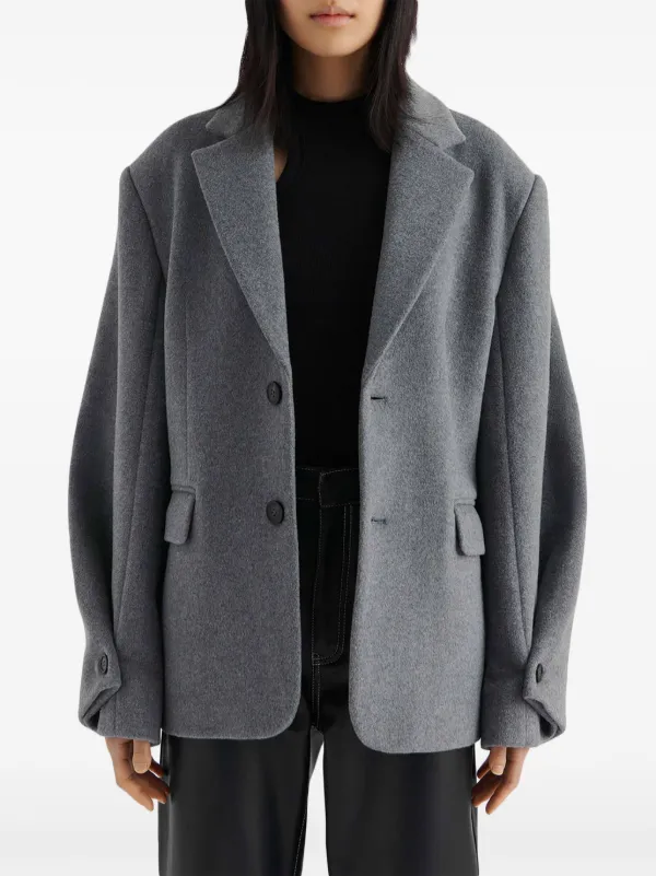 ジャケット・アウター Herlipto Romy Wool-Blend jacket gray Miewl Coat Grey Mélange Wool Blend | Zadig&Voltaire