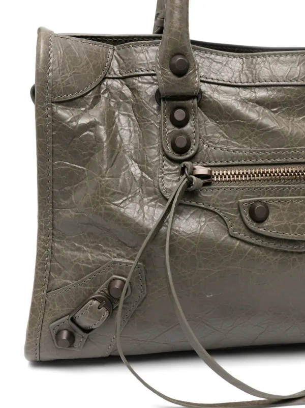 トートバッグ BALENCIAGA Le City Bag S Tote Bag Army Green Le City Small leather tote bag in green - Balenciaga | Mytheresa