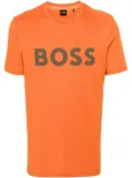 BOSS rubber logo cotton T-shirt - Orange