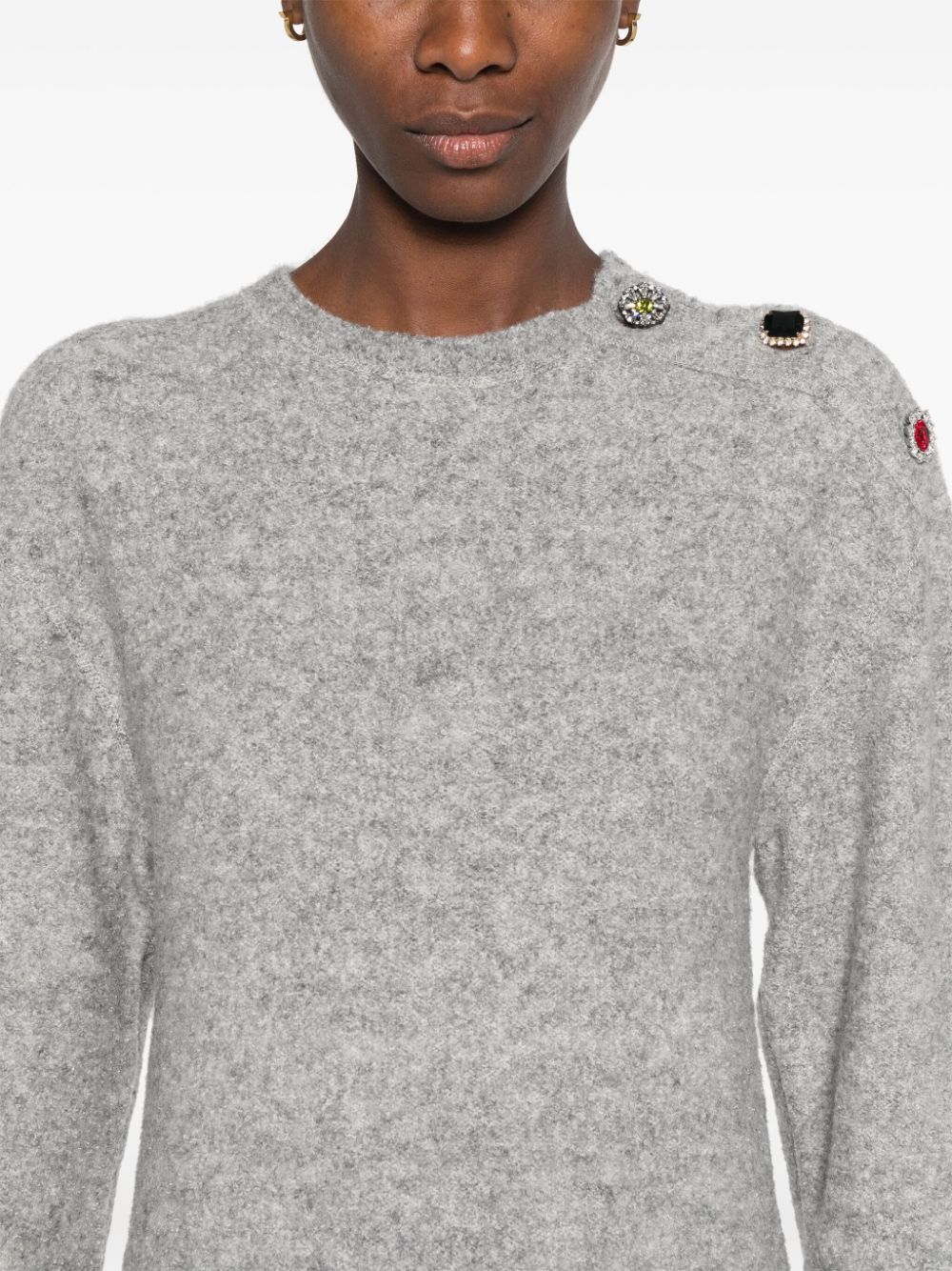 Shop N°21 Crystal-embellished Sweater In Grey