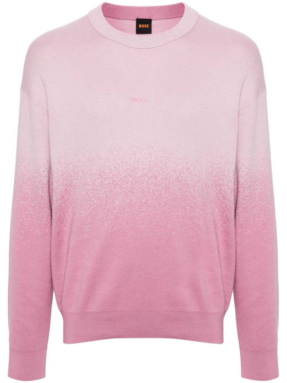 Shop Hugo Boss Gradient Jacquard Sweatshirt In Pink