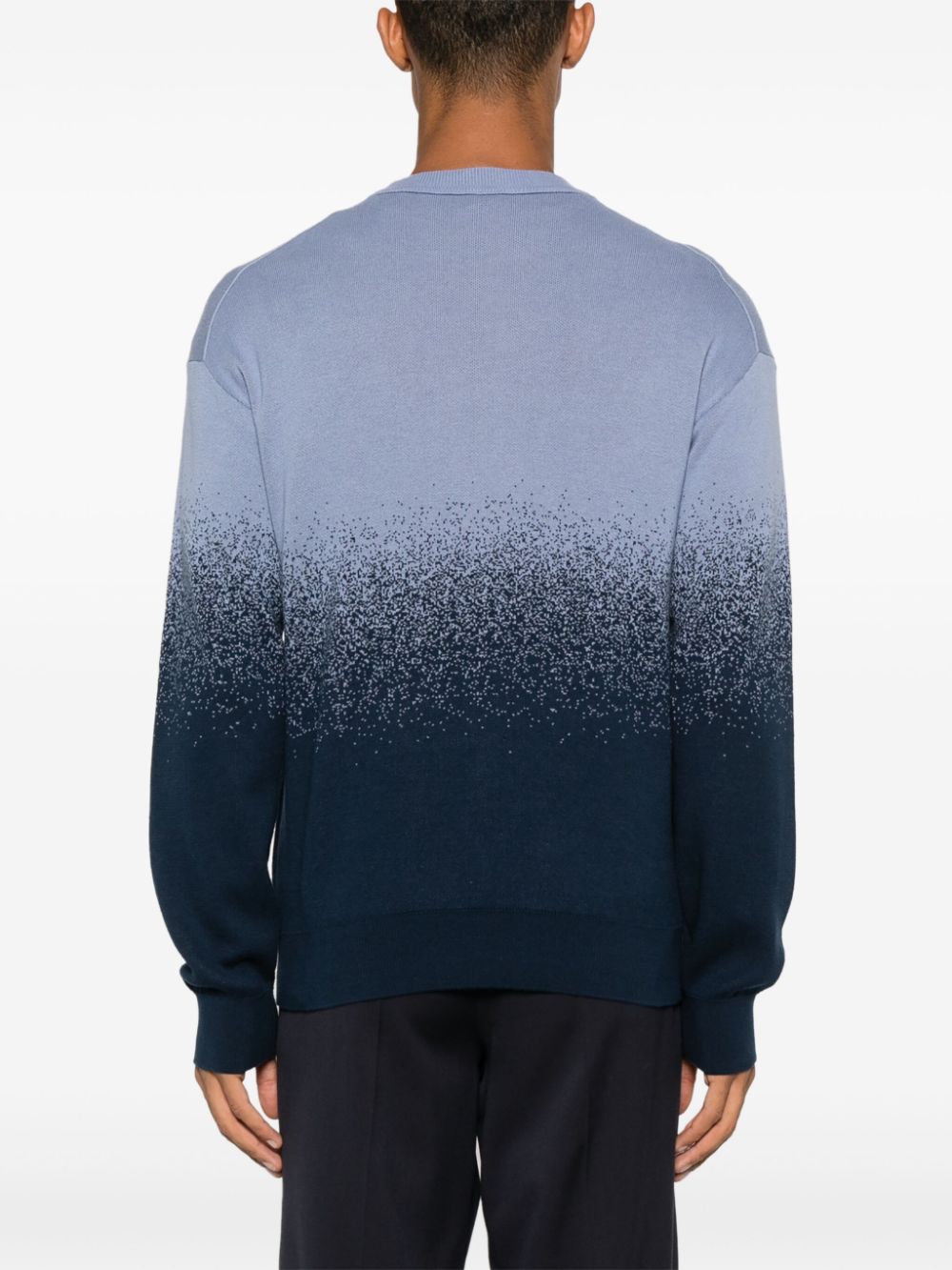 Shop Hugo Boss Gradient Jacquard Sweatshirt In Blue