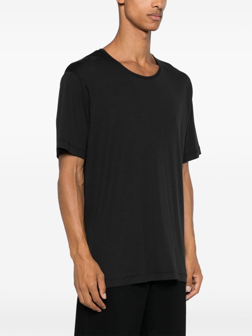 Shop Lemaire Ribbed U-neck T-shirt In Schwarz