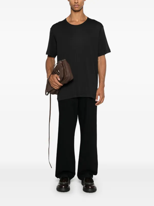 LEMAIRE Ribbed U-neck T-shirt | Black | FARFETCH AZ