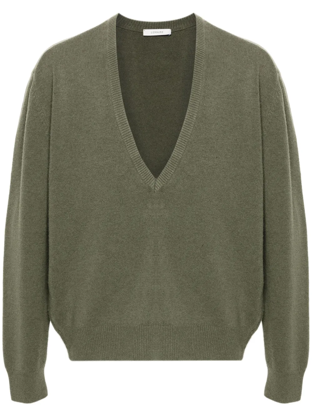 LEMAIRE Deep V neck Sweater Green FARFETCH UK