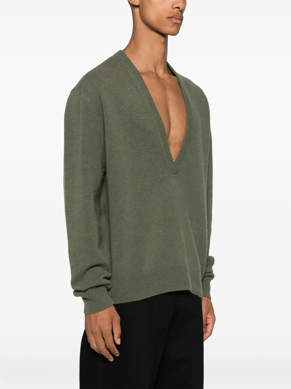 Deep v neck sweater discount