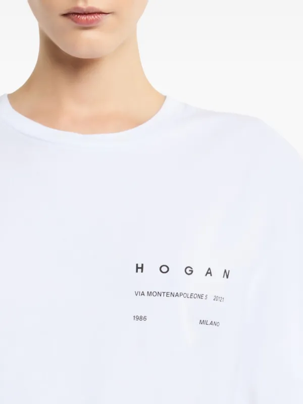 Hogan logo-print Cotton T-shirt | White | FARFETCH GR