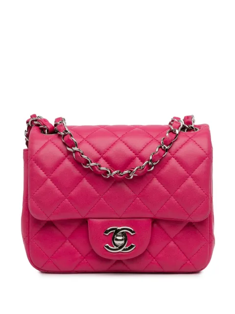 CHANEL Pre-Owned 2014 Mini Square Classic Lambskin Single Flap crossbody bag