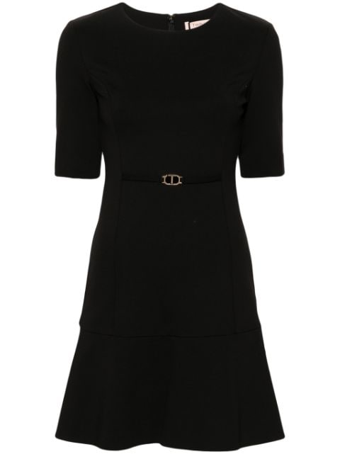 Oval-T waist strap mini dress