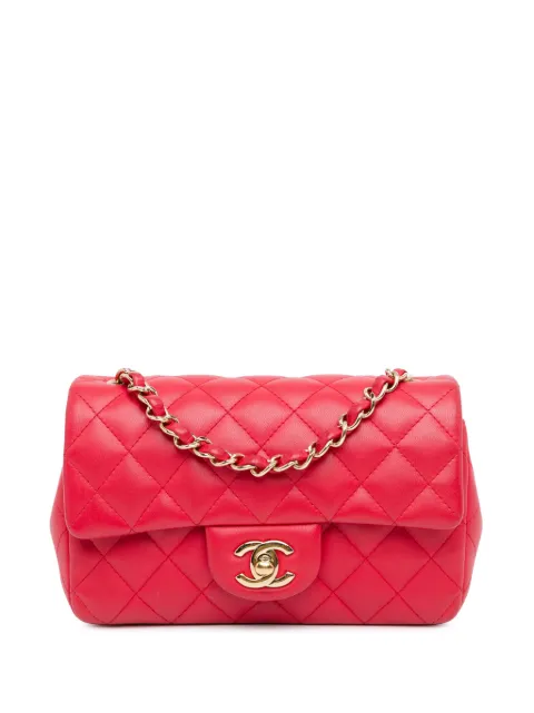CHANEL Pre-Owned 2017-2018 Mini Rectangular Classic Lambskin Single Flap crossbody bag