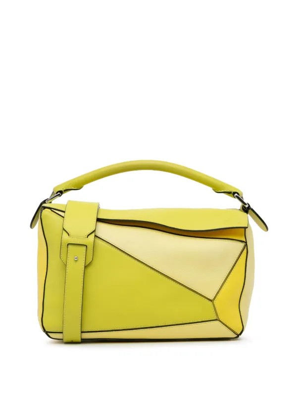 Loewe Pre Owned 2010 2023 Medium Puzzle Bag Satchel Yellow FARFETCH BH