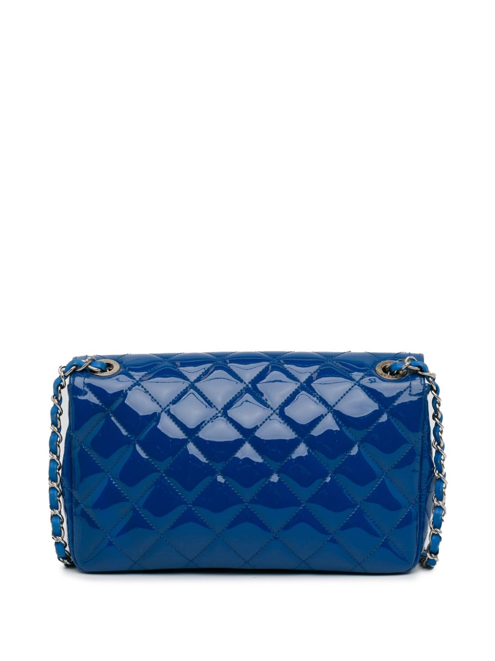 CHANEL Pre-Owned 2014-2015 Medium Patent Coco Shine Flap crossbody bag - Blauw