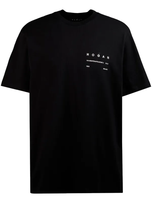 Hogan logo-print Cotton T-shirt Black FARFETCH TR