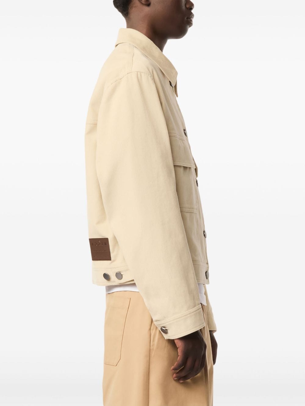 Shop Hogan Cotton Shirt Jacket In Nude