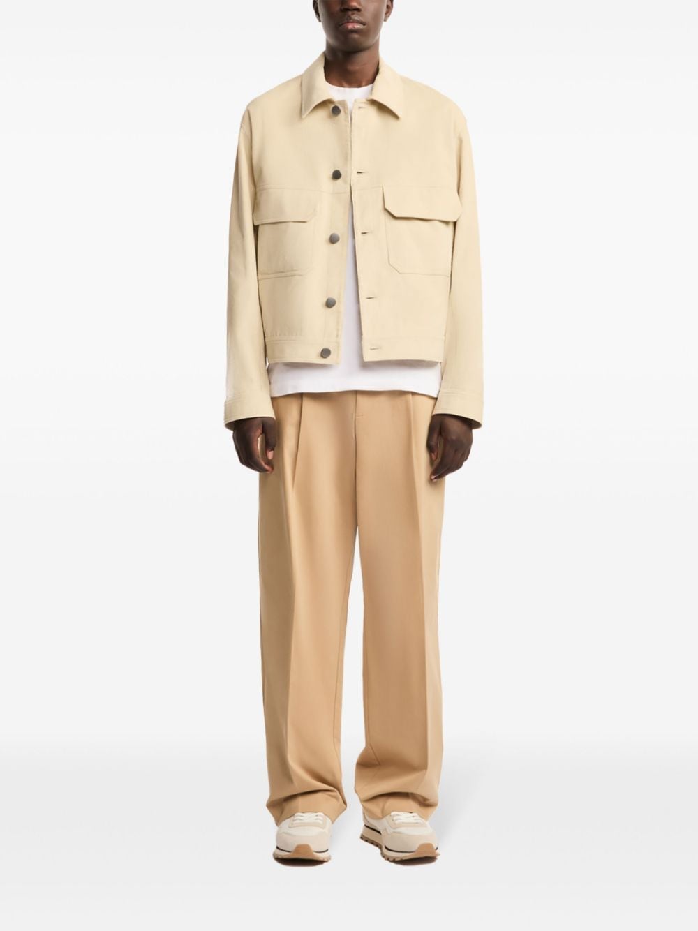 Shop Hogan Cotton Shirt Jacket In Nude