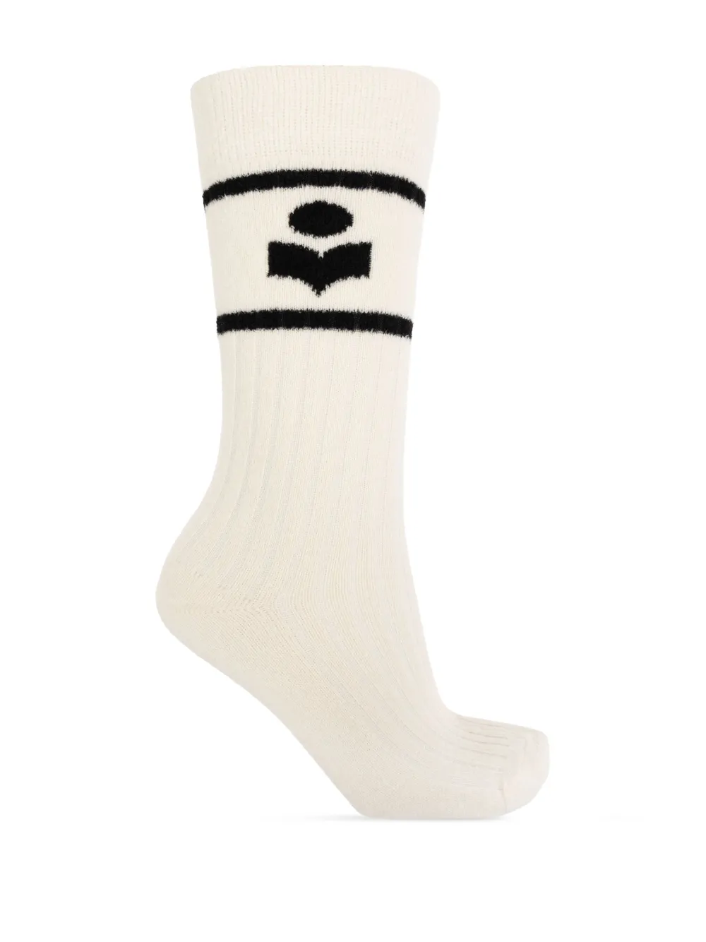 ISABEL MARANT Logo-intarsia sokken Beige