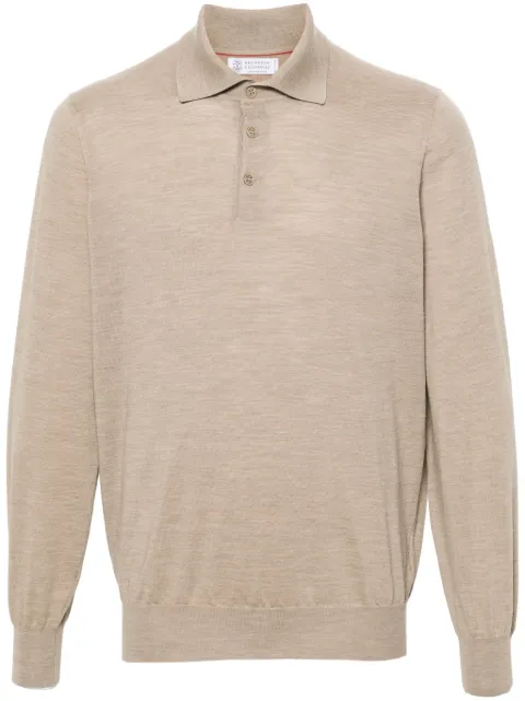 Brunello Cucinelli playera tipo polo de tejido fino