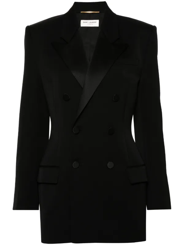 【送料&関税込】Saint Laurent Black Wool Blazer Saint Laurent Wool Blazer | Black | FARFETCH