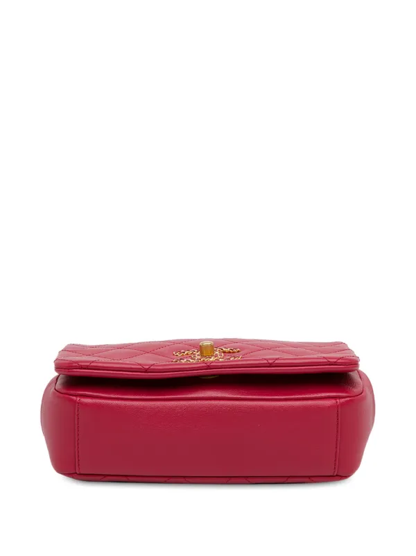 CHANEL ピンク キルティング ショルダーバック CHANEL Pre-Owned 2021-2023 On And On フラップ キルティング