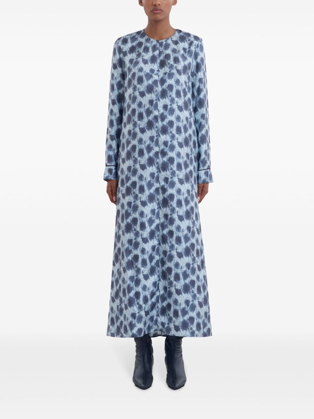 Shop Marni All-over-print Dress In Blue