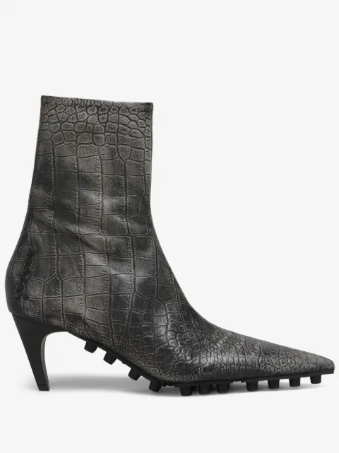 Marni Spike crocodile-effect leather boots