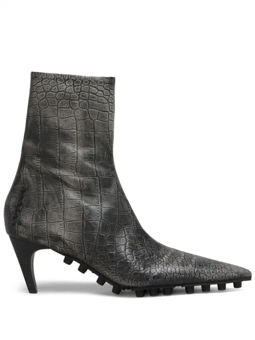 Bottines Spike en cuir à effet de crocodile - Marni - Modalova