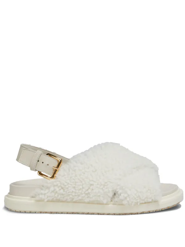 サンダル・ミュール MARNI Women Sandals FBMS005201P36140011 WHITE MARNI: sandals in leather - White | Marni flat sandals