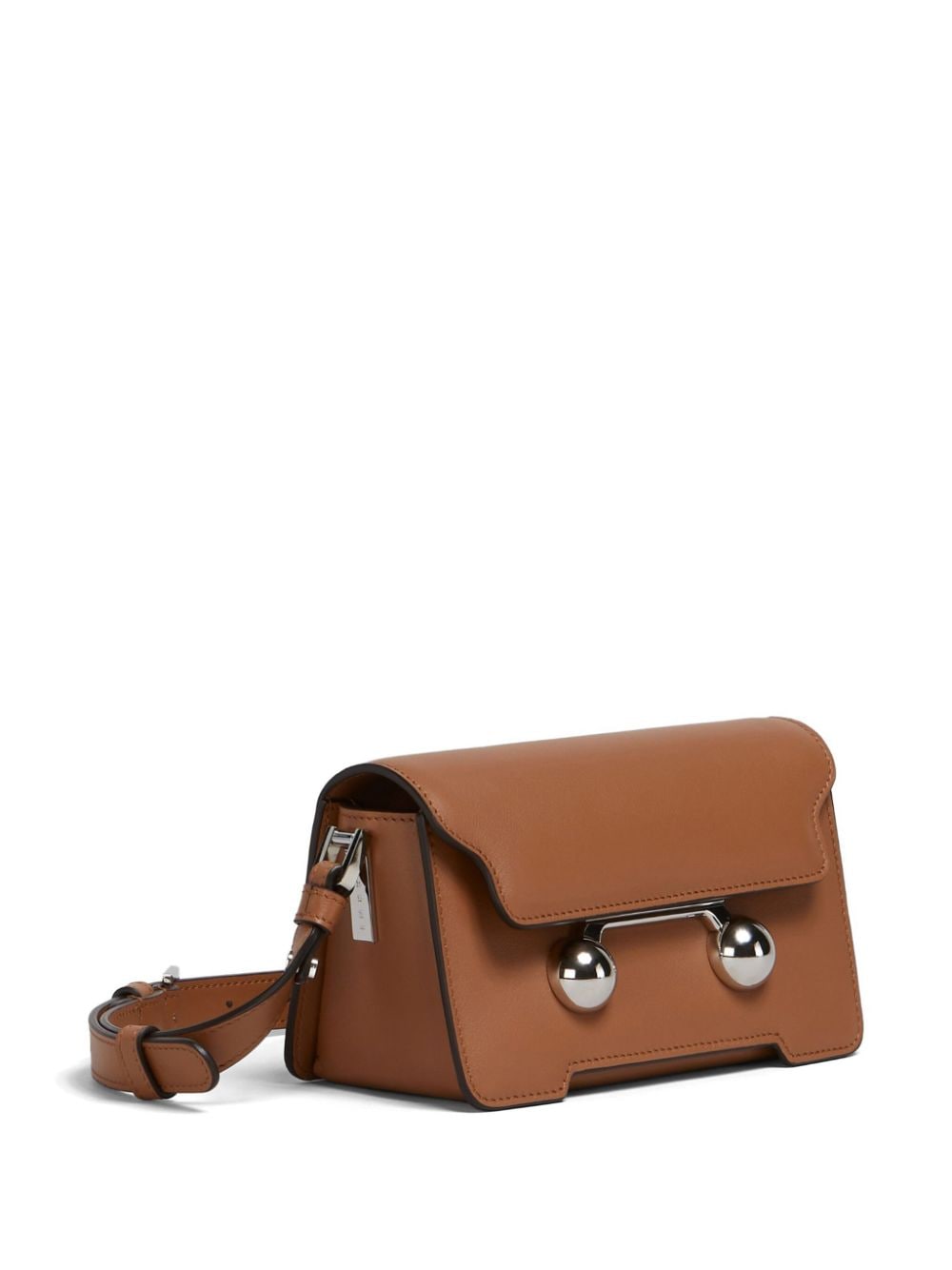 Shop Marni Mini Trunkaroo Shoulder Bag In Brown