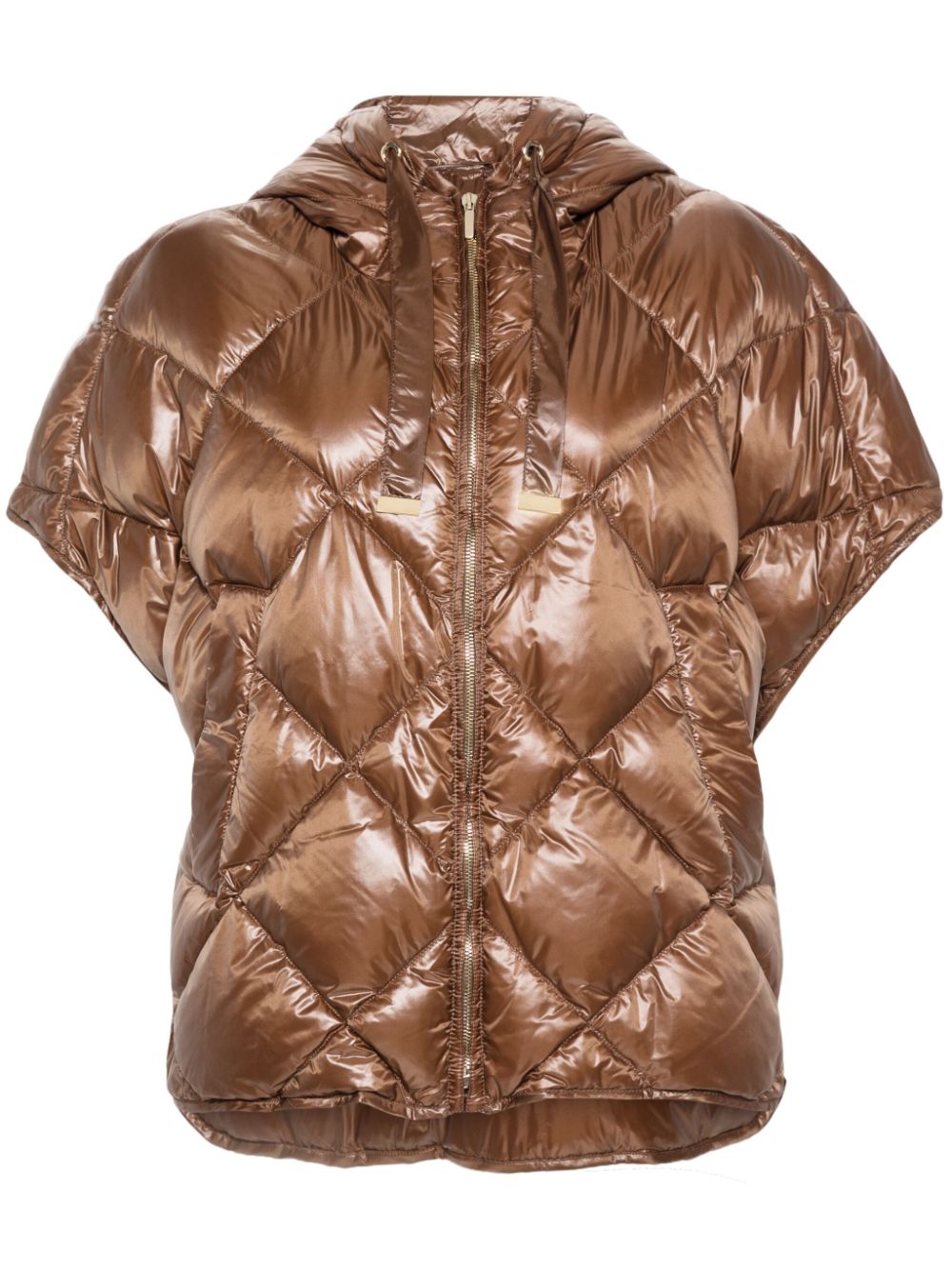 Max Mara Albi puffer cape - Brown