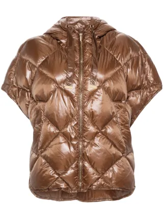 Max Mara Albi Puffer Cape | Brown | FARFETCH