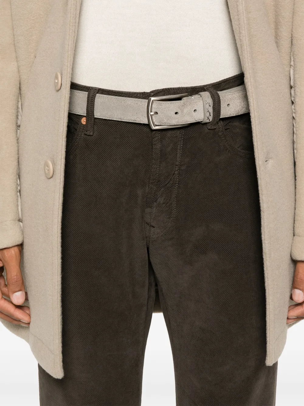 Incotex Ribfluwelen broek Bruin
