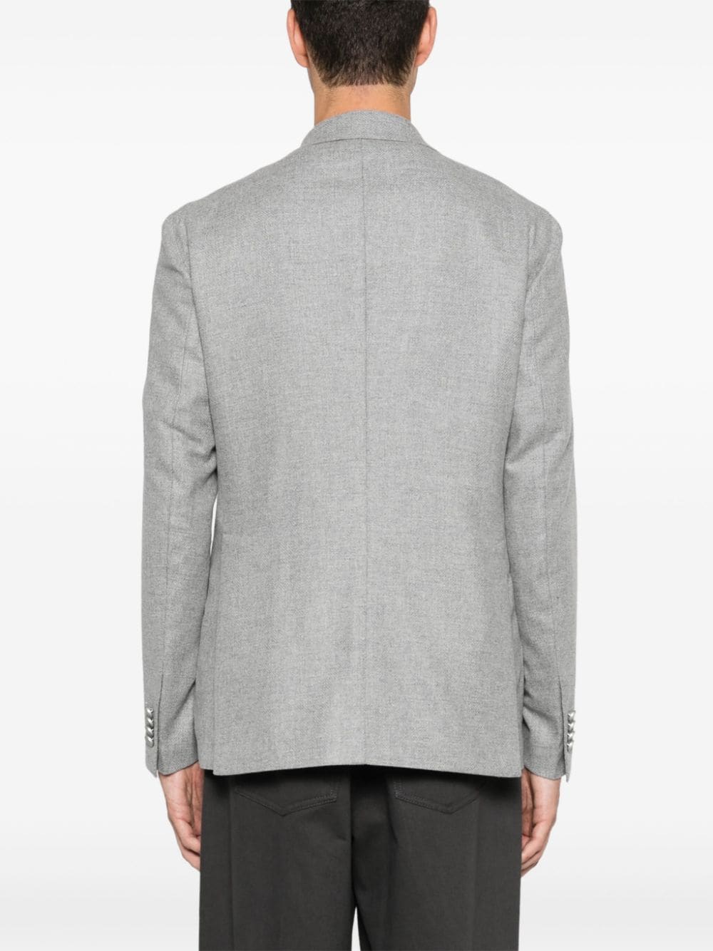 Shop Tagliatore Brooch-detail Blazer In Grey