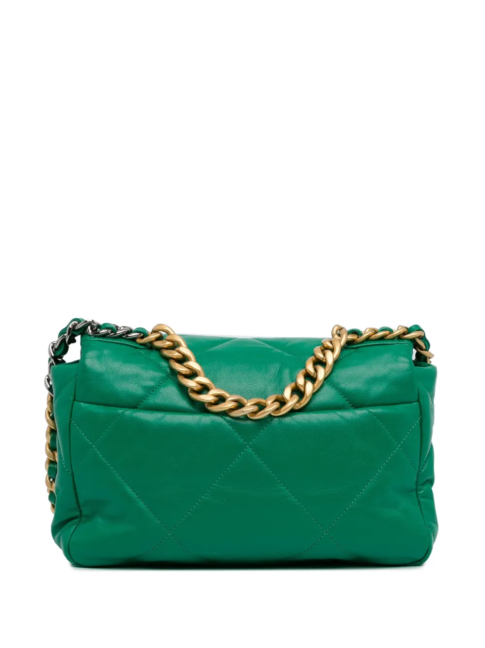 CHANEL Pre-Owned 2020 Medium Lambskin 19 Flap satchel - Groen
