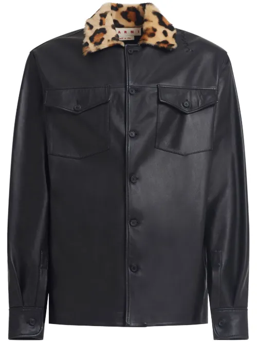 Marni chemise en cuir - Noir - Marni - Modalova