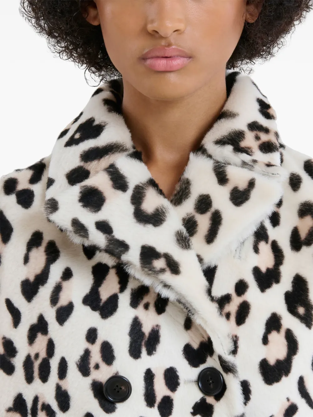 Marni Wollen cape met luipaardprint Wit