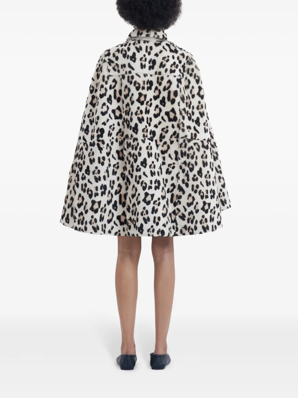 Marni Wollen cape met luipaardprint Wit