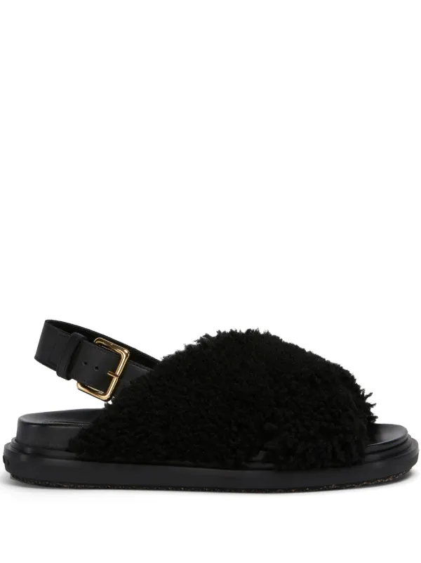 ■MARNI■ Shearling Pursebet Sandals Black SBMS004601LM07100 24590127_54670662_600.jpg