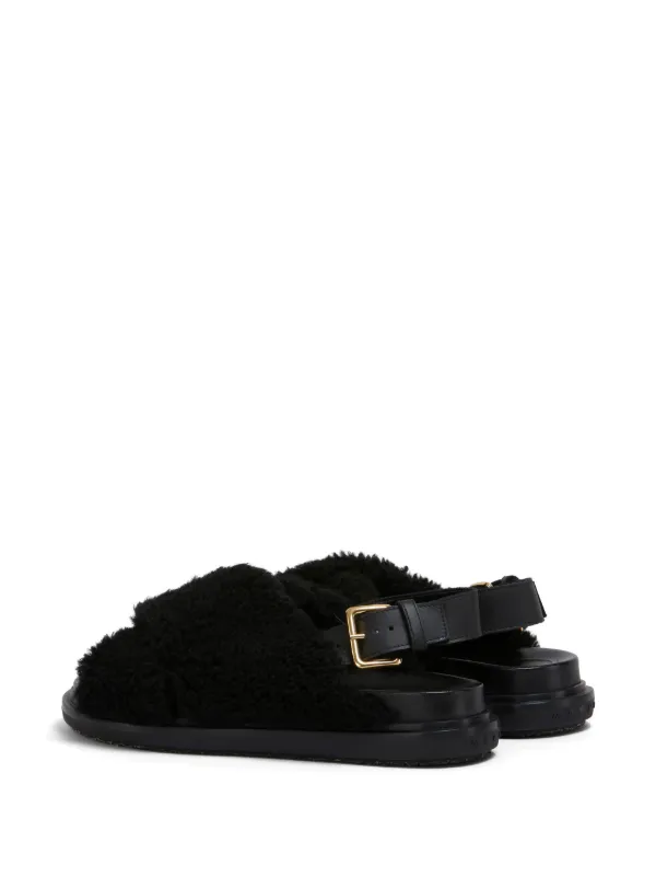 サンダル・ミュール Marni Black Fussbett Sandals Black leather Fussbett | Marni