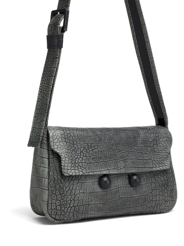 ブラック レザー製 ショルダーバッグ、マルニメンディング | Marni