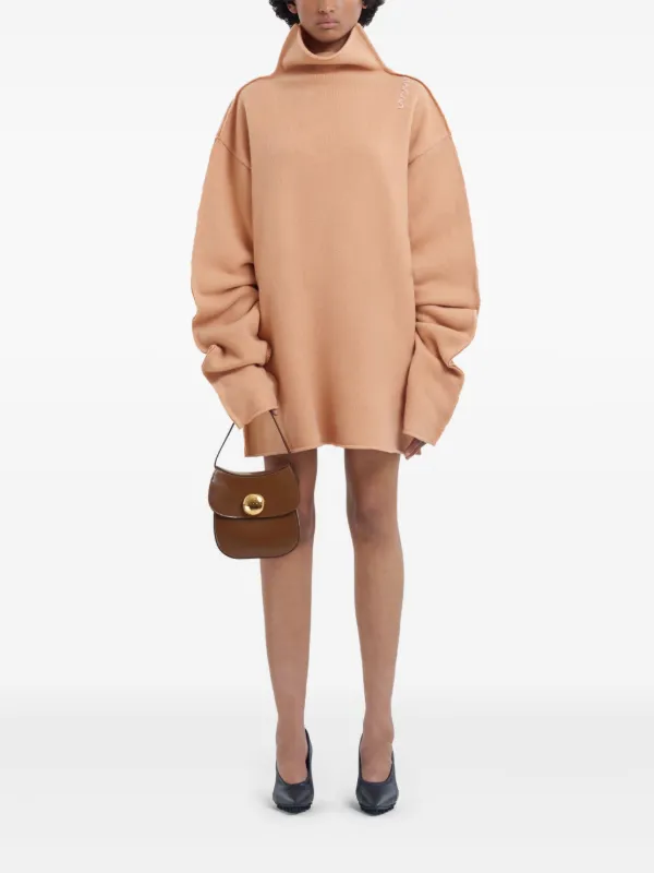 【MARNI】ブラウン レザー製 Butterfly スモール ハンドバッグ 蝶のように優美*Marni*レザー製 Butterfly スモールハンドバッグ