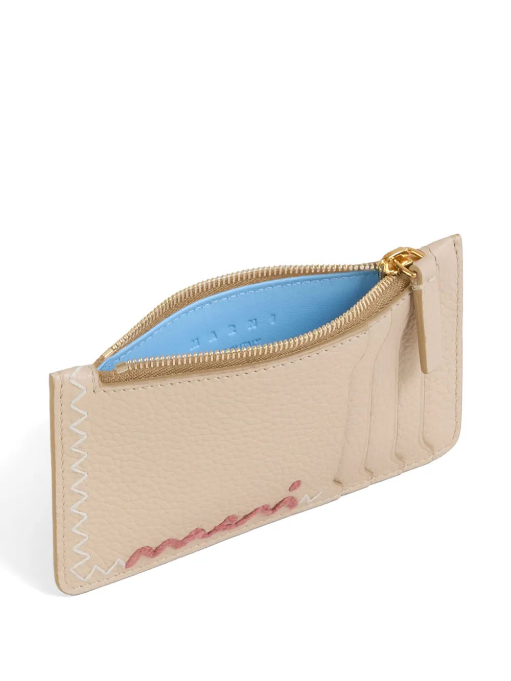 Marni Portemonnee met geborduurd logo Beige