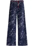 Marni abstract-pattern print wide-leg jeans - Blue