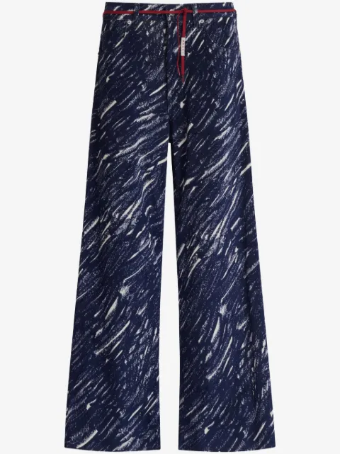 Marni abstract-pattern print wide-leg jeans 