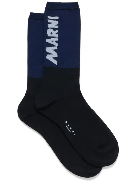 Marni calcetines con logo en intarsia