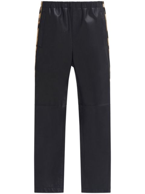 Marni leopard-tape leather trousers Men