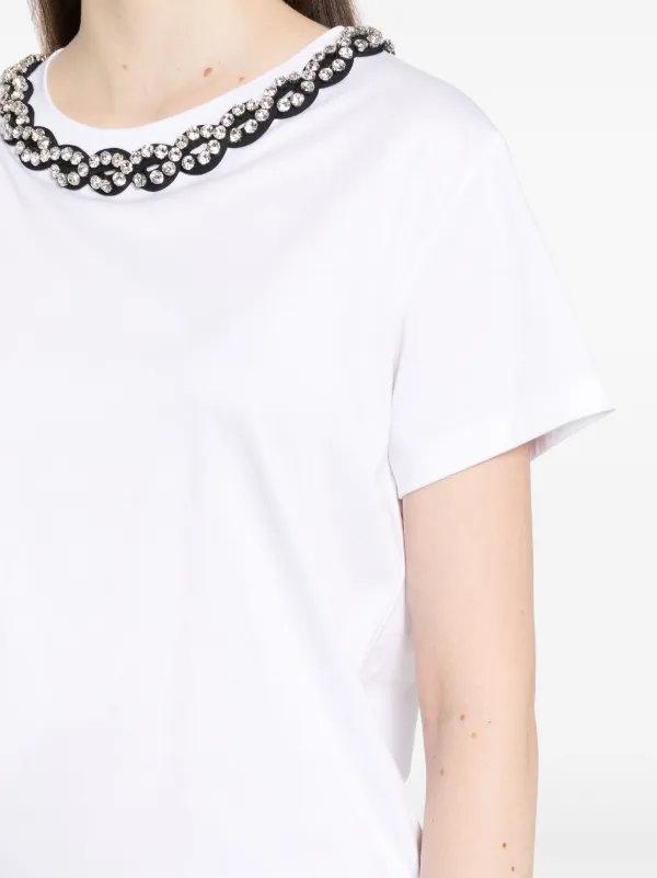 ●新品/正規品● VALENTINO エンブロイダリー ジャージー Tシャツ Valentino Garavani エンブロイダリー Tシャツ | ホワイト | FARFETCH JP