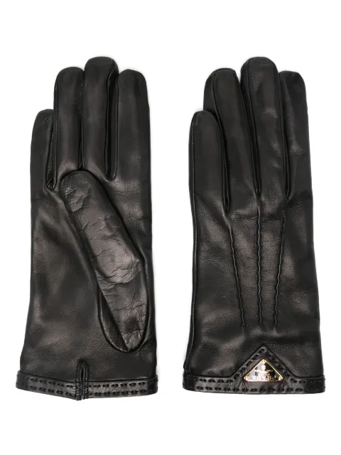 Prada triangle-logo gloves