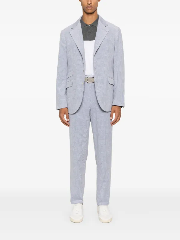 スーツ BRUNELLO CUCIBELLI 50 Brunello Cucinelli - Grigio Perla Linen Stripe Suit
